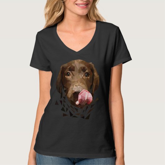 Puppy Low Polygon Labrador Afbeelding T-shirt (Voorkant)