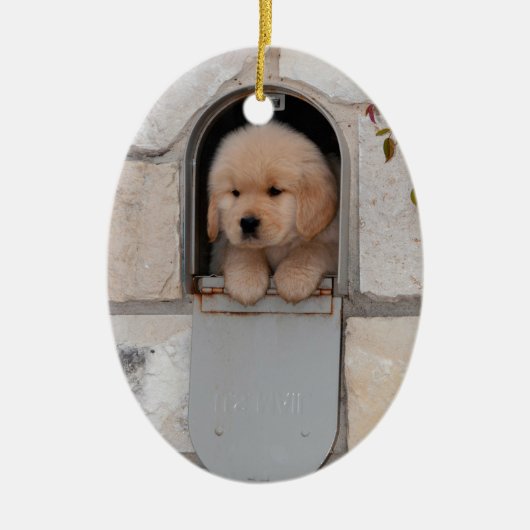 Puppy Mail Keramisch Ornament (Voorkant)