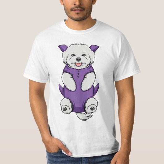 Puppy Maltese Baby Drager T-shirt Mannen (Voorkant)