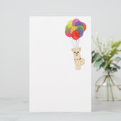 Puppy met ballonnen briefpapier (Staand voorkant)