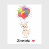 Puppy met ballonnen sticker (Vel)