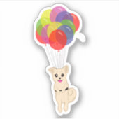 Puppy met ballonnen sticker (Voorkant)