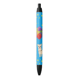 Puppy met ballonnen zwarte inkt pen