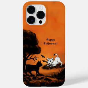 Puppy met Black Cat en Bat, Happy Halloween! Case-Mate iPhone 14 Pro Max Hoesje
