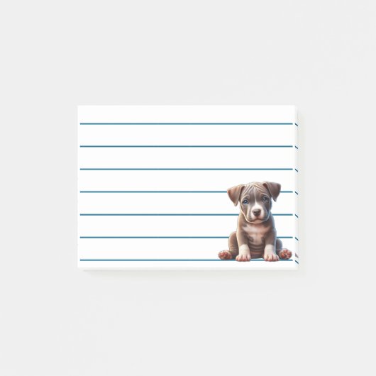 Puppy met blauwe ogen zittend en onschuldig kijken post-it® notes (Voorkant)