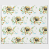 Puppy met bot cadeaupapier (Vlak)