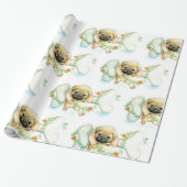 Puppy met bot cadeaupapier (Uitgerold)