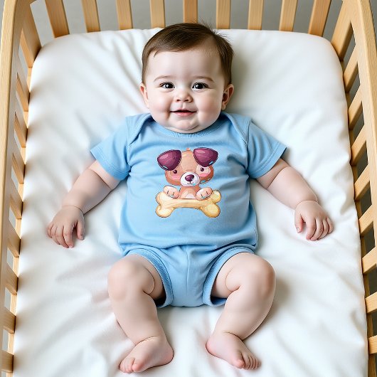 Puppy met bot romper