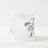 Puppy met de T-shirts en de Giften van de Krant Matglas Koffiemok (Voorkant links)