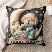 Puppy met een bot, Collectie door Natasha Us Kussen (Deken)