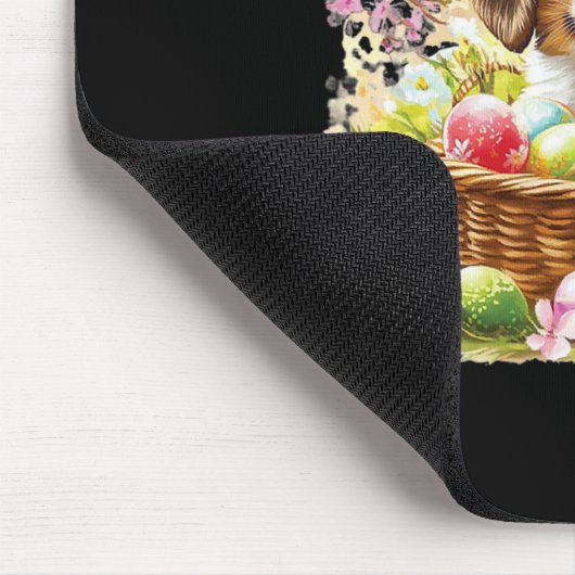 Puppy met een mand vol paaseieren; Happy Eas Muismat (Hoek)