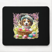 Puppy met een mand vol paaseieren; Happy Eas Muismat (Voorkant)