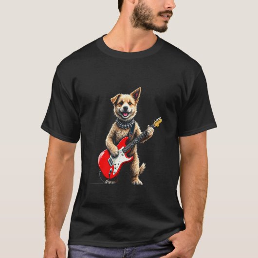 Puppy met gitaar t-shirt (Voorkant)