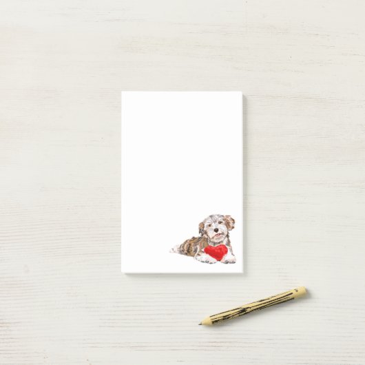 Puppy met hart geschenk Post het Notities Post-it® Notes (Op bureau)