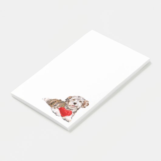 Puppy met hart geschenk Post het Notities Post-it® Notes (Schuin)
