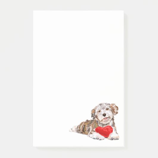 Puppy met hart geschenk Post het Notities Post-it® Notes (Voorkant)