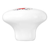 Puppy met hart in poot keramische knop (Zijkant)