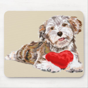 Puppy met hartcadeau voor je Muismat