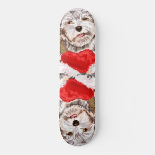 Puppy met Heart Gift Skateboard Love (Voorkant)