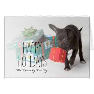 Puppy met kerstcadeaus