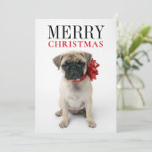 Puppy met Kerstmis Feestdagenkaart (Staand voorkant)