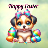Puppy met kleurrijke paaseieren raamsticker (Vel 3)