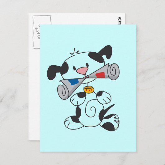 Puppy met kranten T-shirts en cadeautjes Briefkaart (Voorkant / Achterkant)