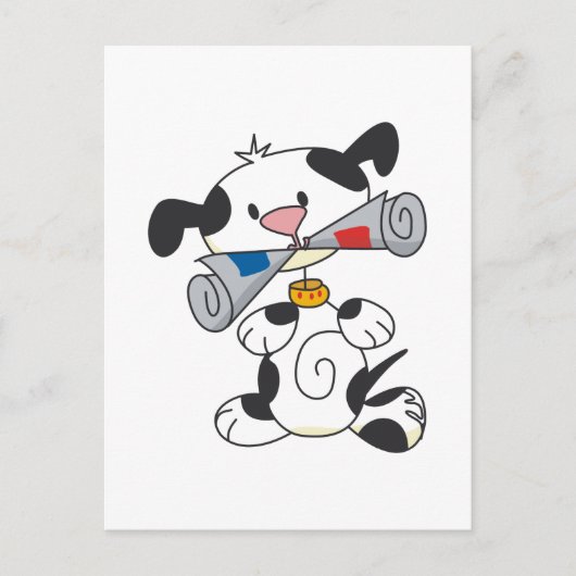 Puppy Met Kranten T-shirts En Geschenken Briefkaart (Voorkant)