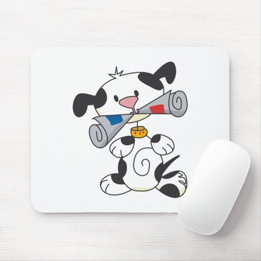 Puppy Met Kranten T-shirts En Geschenken Muismat (Met muis)