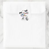 Puppy Met Kranten T-shirts En Geschenken Ronde Sticker (Tas)
