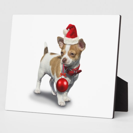 Puppy met pet voor kerst en bal fotoplaat (Zijkant)