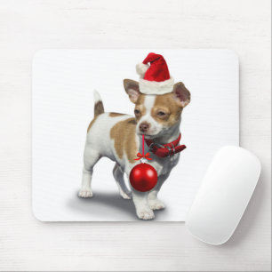 Puppy met pet voor kerst en bal muismat