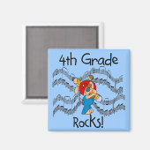 Puppy met potlood 4e klas rotsen magneet (Voorkant / Achterkant)