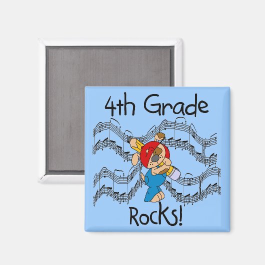 Puppy met potlood 4e klas rotsen magneet (Voorkant / Achterkant)