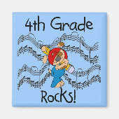 Puppy met potlood 4e klas rotsen magneet (Voorkant)