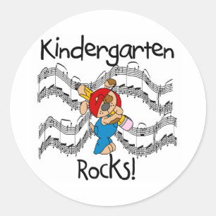 Puppy met potlood kleuterschool Rocks Ronde Sticker