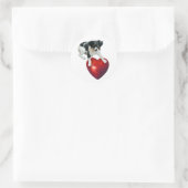 Puppy met Red Heart Sticker (Tas)
