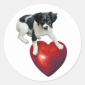 Puppy met Red Heart Sticker (Voorkant)