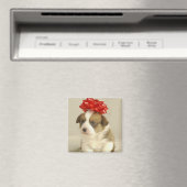 Puppy met rode boog magneet (Insitu (Vaatwasser))