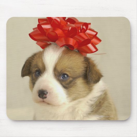 Puppy met rode boog muismat (Voorkant)
