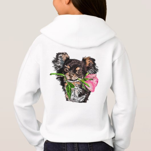 Puppy met Roos Hoodie Gift (Achterkant)