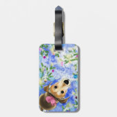 Puppy met roze lint - Cute Bagagelabel (Achterkant verticaal)