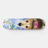 Puppy met roze lint - Cute - Persoonlijk Skateboard (Horizontaal)
