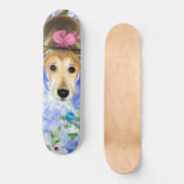 Puppy met roze lint - Cute - Persoonlijk Skateboard (Voorkant)