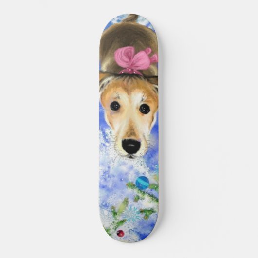 Puppy met roze lint - Cute - Persoonlijk Skateboard (Voorkant)