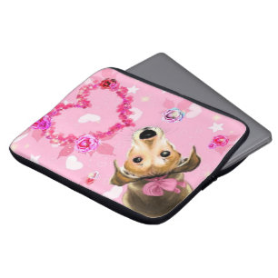 Puppy met roze lint - Liefde Laptop Sleeve
