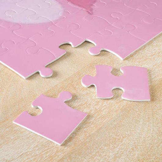 Puppy met roze lint - Liefde Legpuzzel (Zijkant)