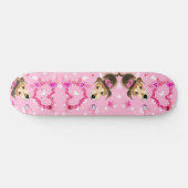 Puppy met roze lint - Liefde Persoonlijk Skateboard (Horizontaal)