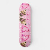 Puppy met roze lint - Liefde Persoonlijk Skateboard (Voorkant)