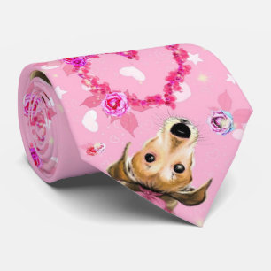 Puppy met roze lint - Liefde Stropdas